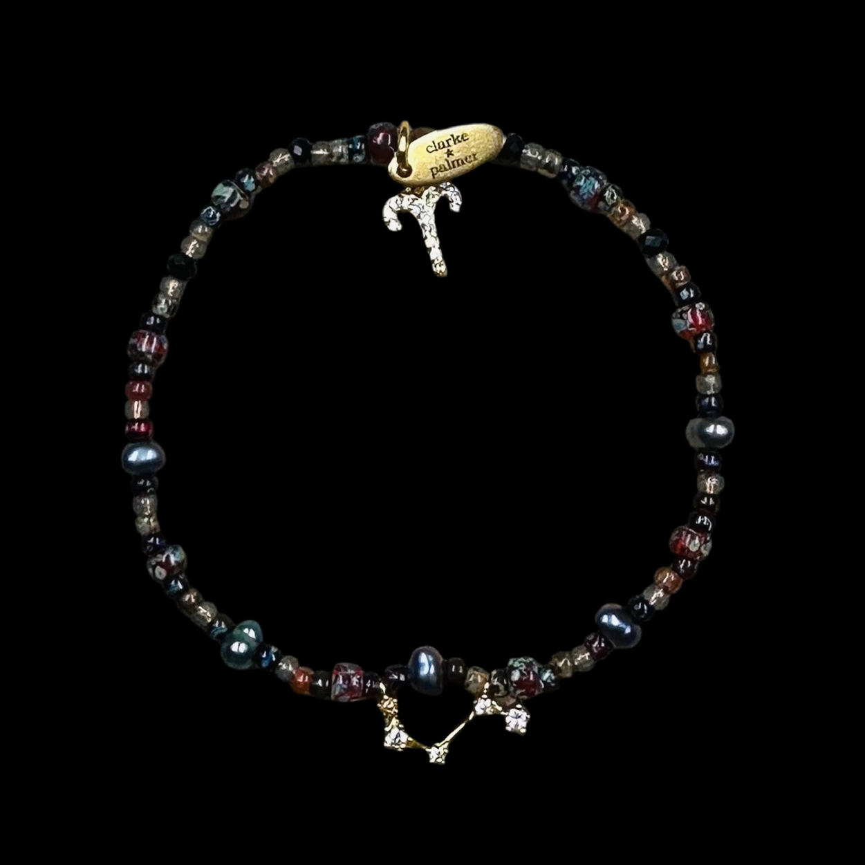 Constellation Star Sign Bracelet | Gold Vermeil Charms, Pearl | Clarke Palmer