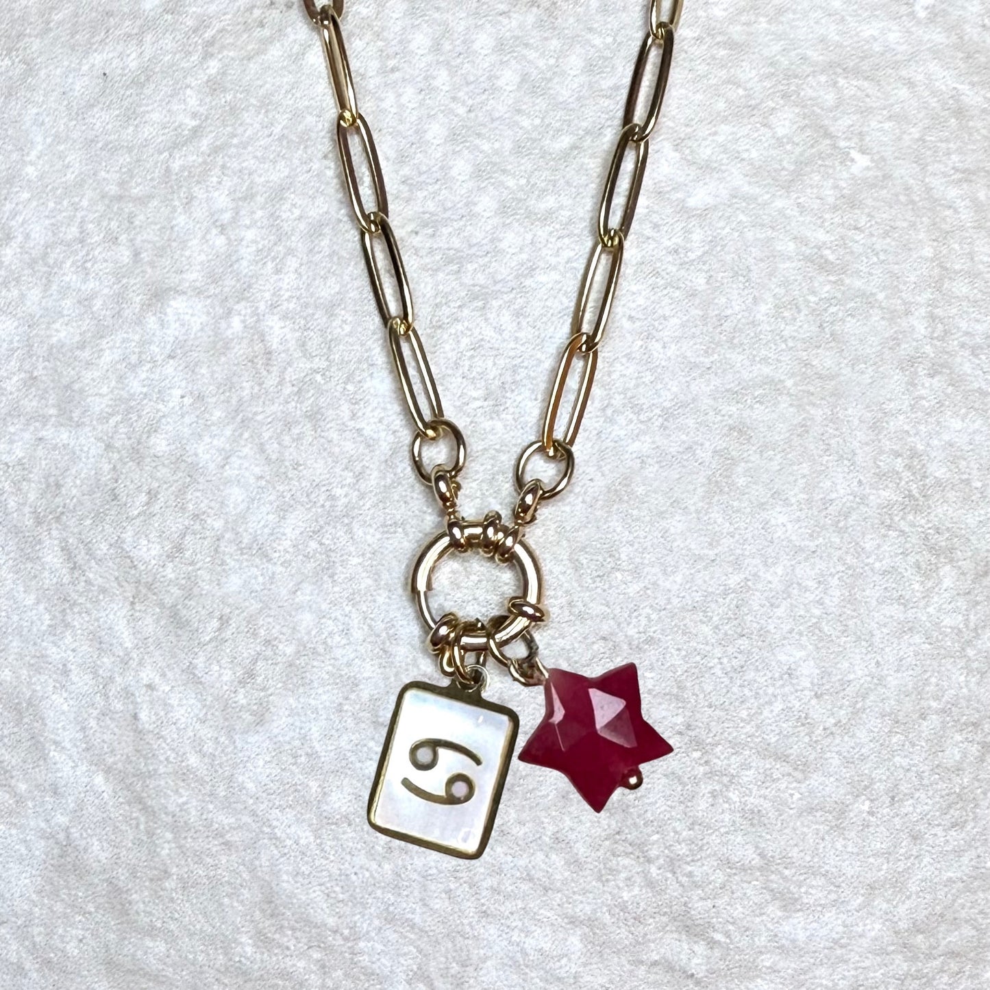 Star Sign & Birthstone Necklace | Gold Vermeil Gemstone | CLARKE PALMER