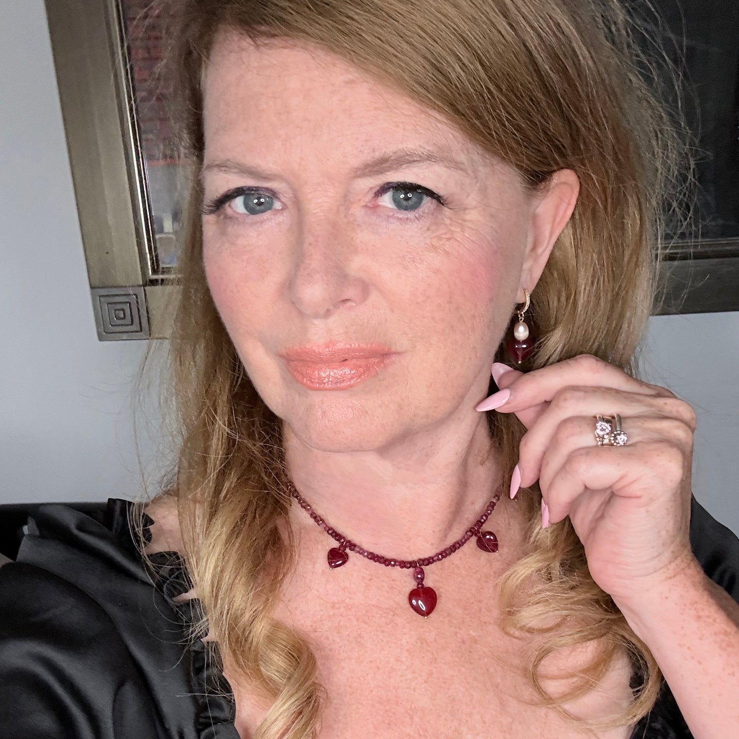 Chain of Hope ‘Wear Your Heart’ Courage Heart Necklace | Ruby, Garnet & Pink Tourmaline Necklace | Handmade Gemstone Jewellery | CLARKE PALMER