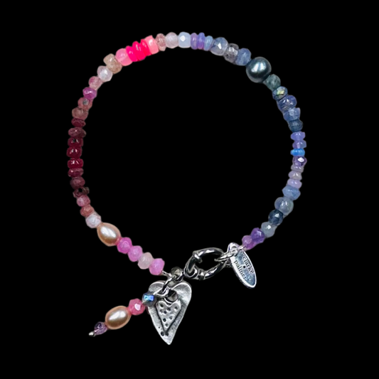 Rose-Violet Opal Gemstone Bracelet