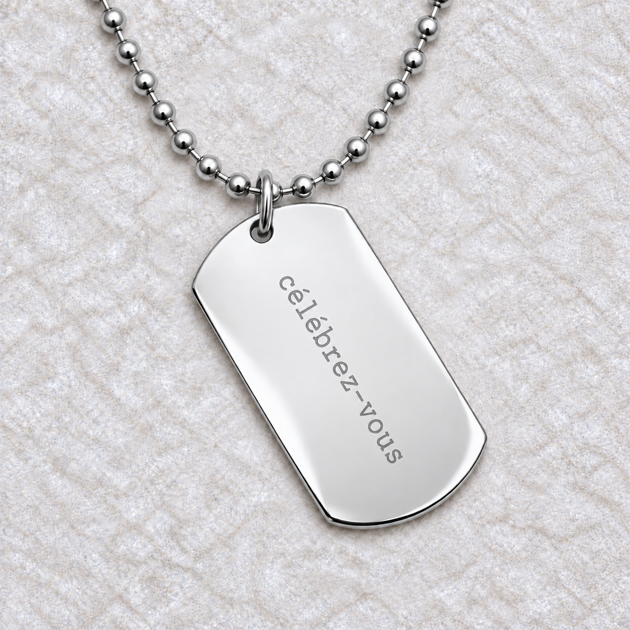 Libre D’Être Dog Tag Necklace | Gold Vermeil | CLARKE PALMER