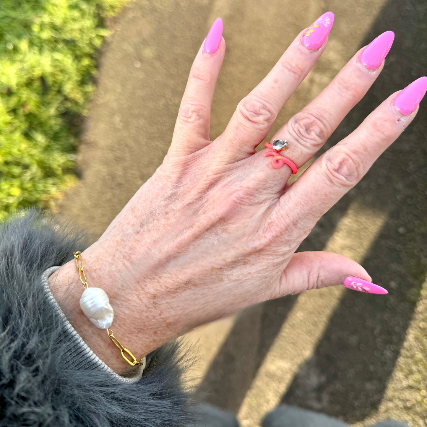 Lumière Baroque Pearl Paperclip Bracelet | Handmade Gold Vermeil Jewellery | Clarke Palmer
