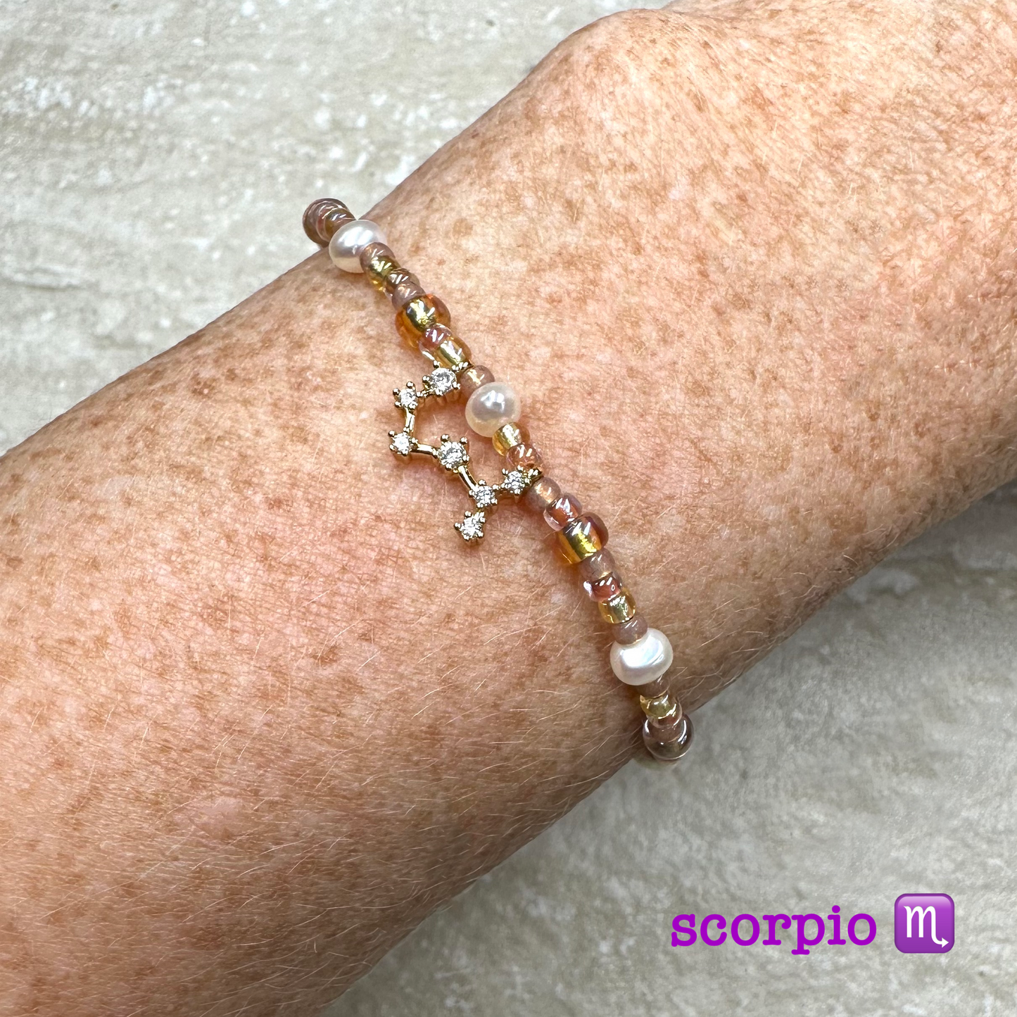 Constellation Star Sign Bracelet | Gold Vermeil Charms, Pearl | Clarke Palmer