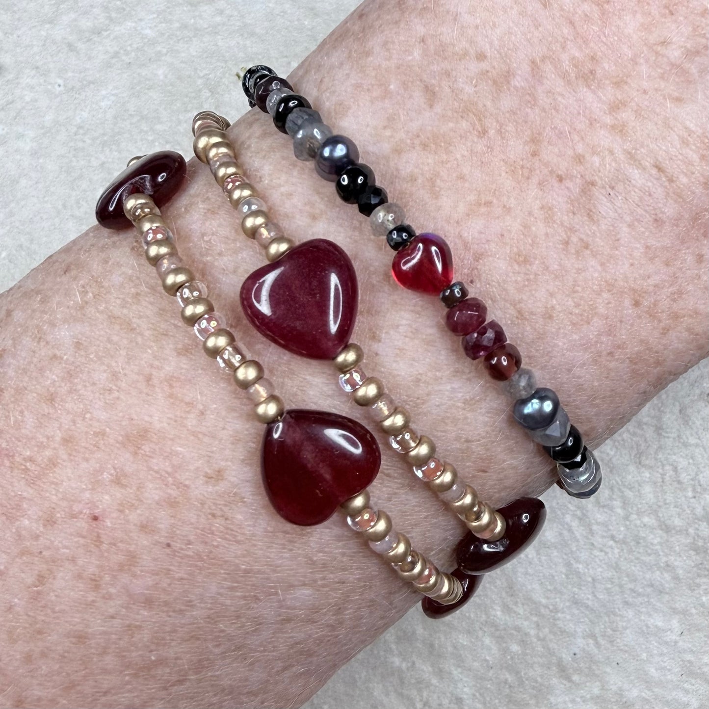 Chain of Hope ‘Wear Your Heart’ Heart Glow Bracelet | Chalcedony Heart Bracelet | Handmade Gemstone Jewellery | CLARKE PALMER