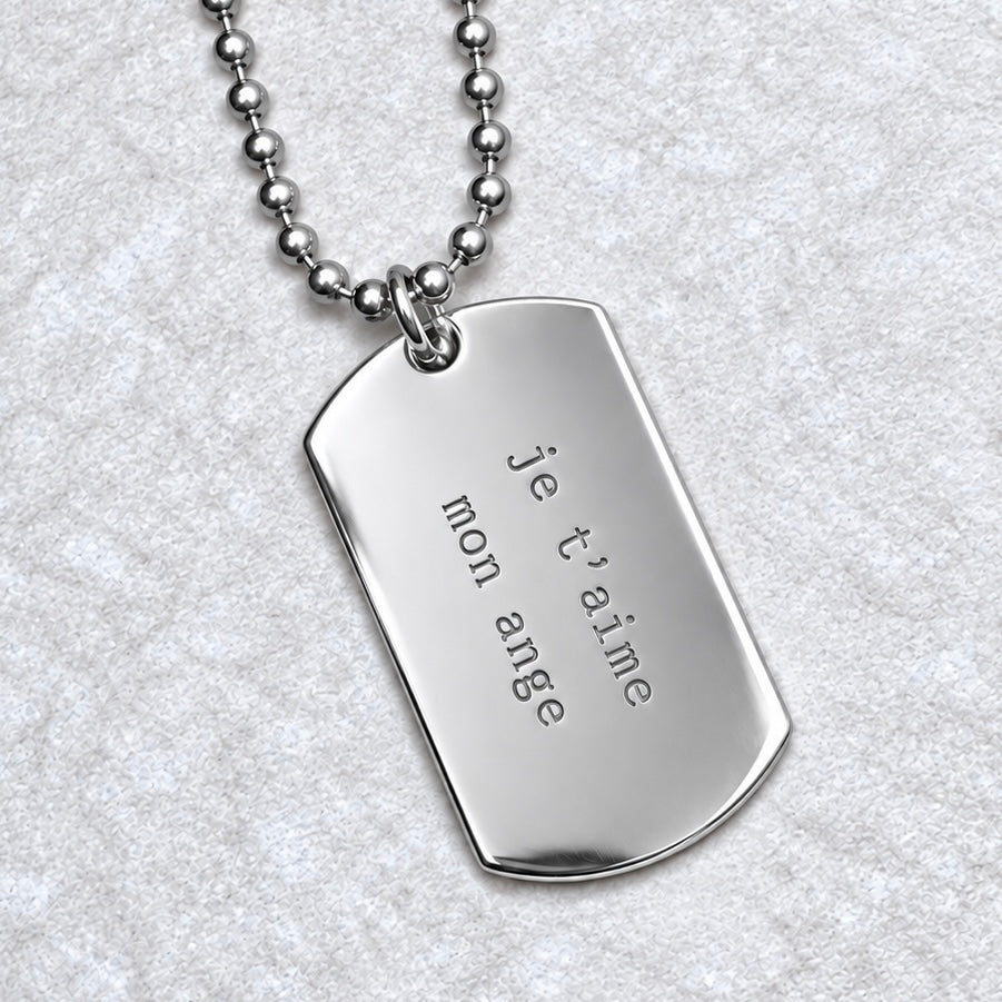 Libre D’Être Dog Tag Necklace | Gold Vermeil | CLARKE PALMER