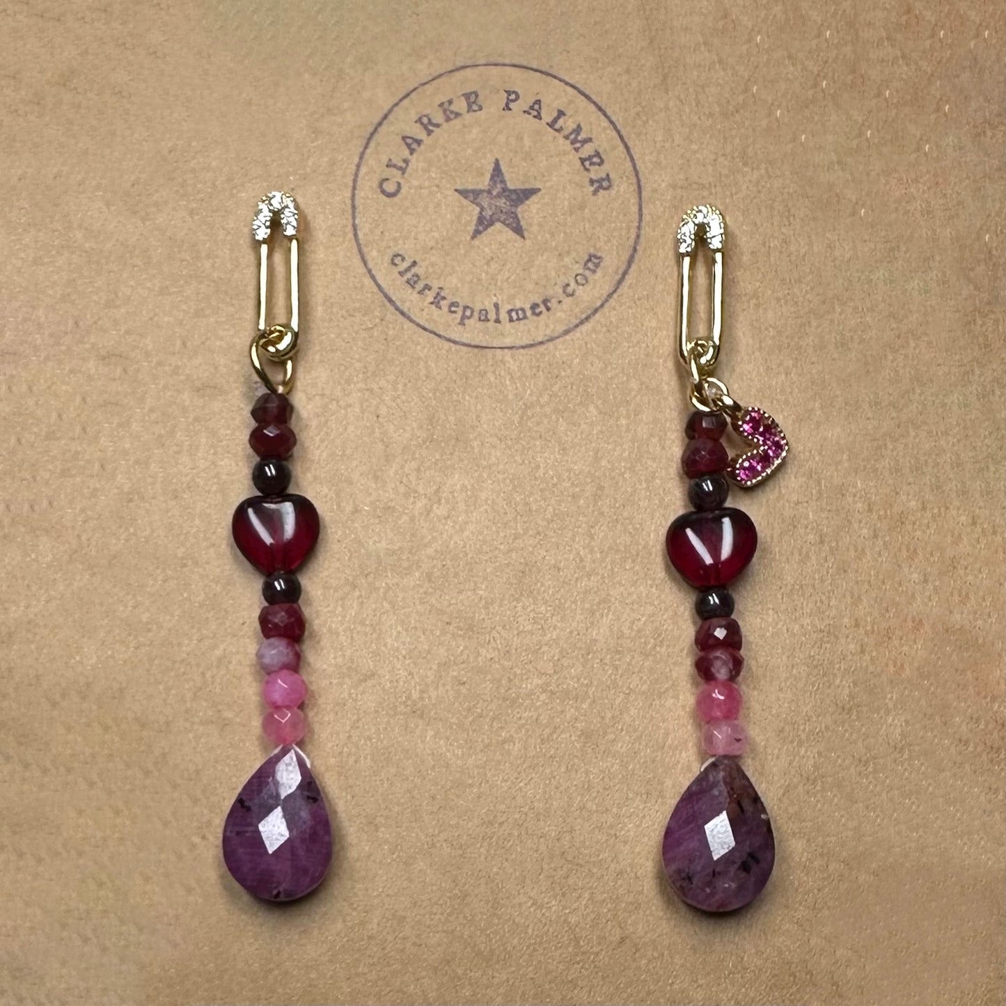 Love Collection Ruby Briolette Drop Earrings