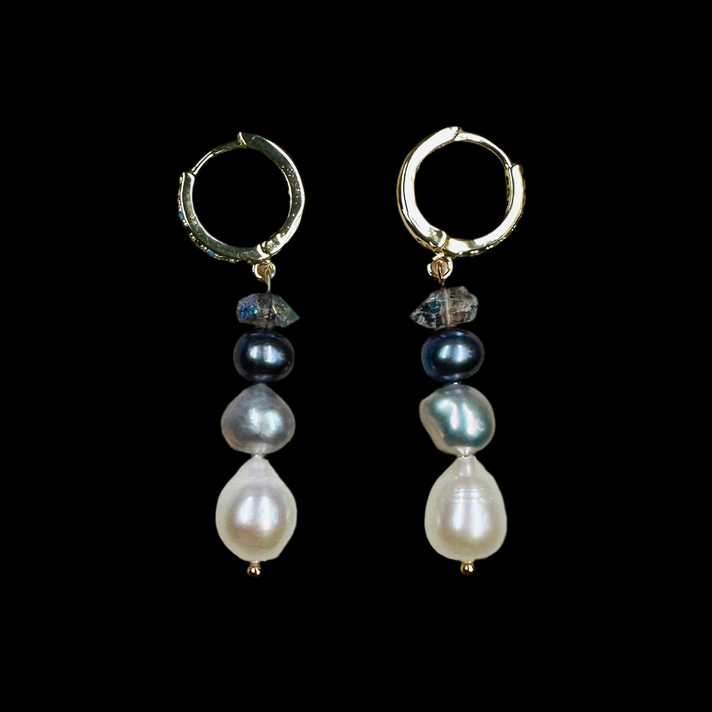 Pearl and Herkimer Diamond Earrings