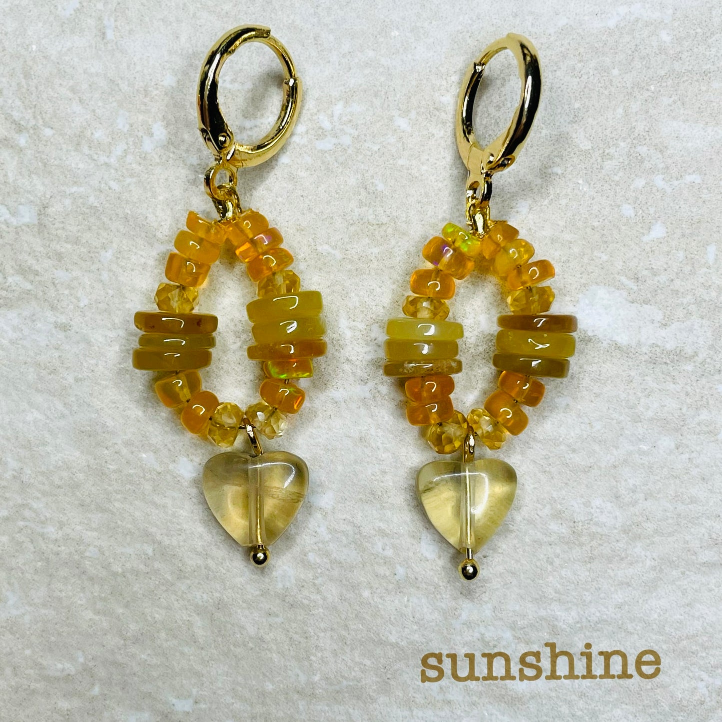 'Sunshine' Opal and Citrine Earrings