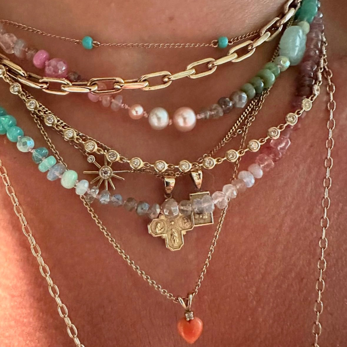 Heavenly Love Gemstone Ombré Necklace