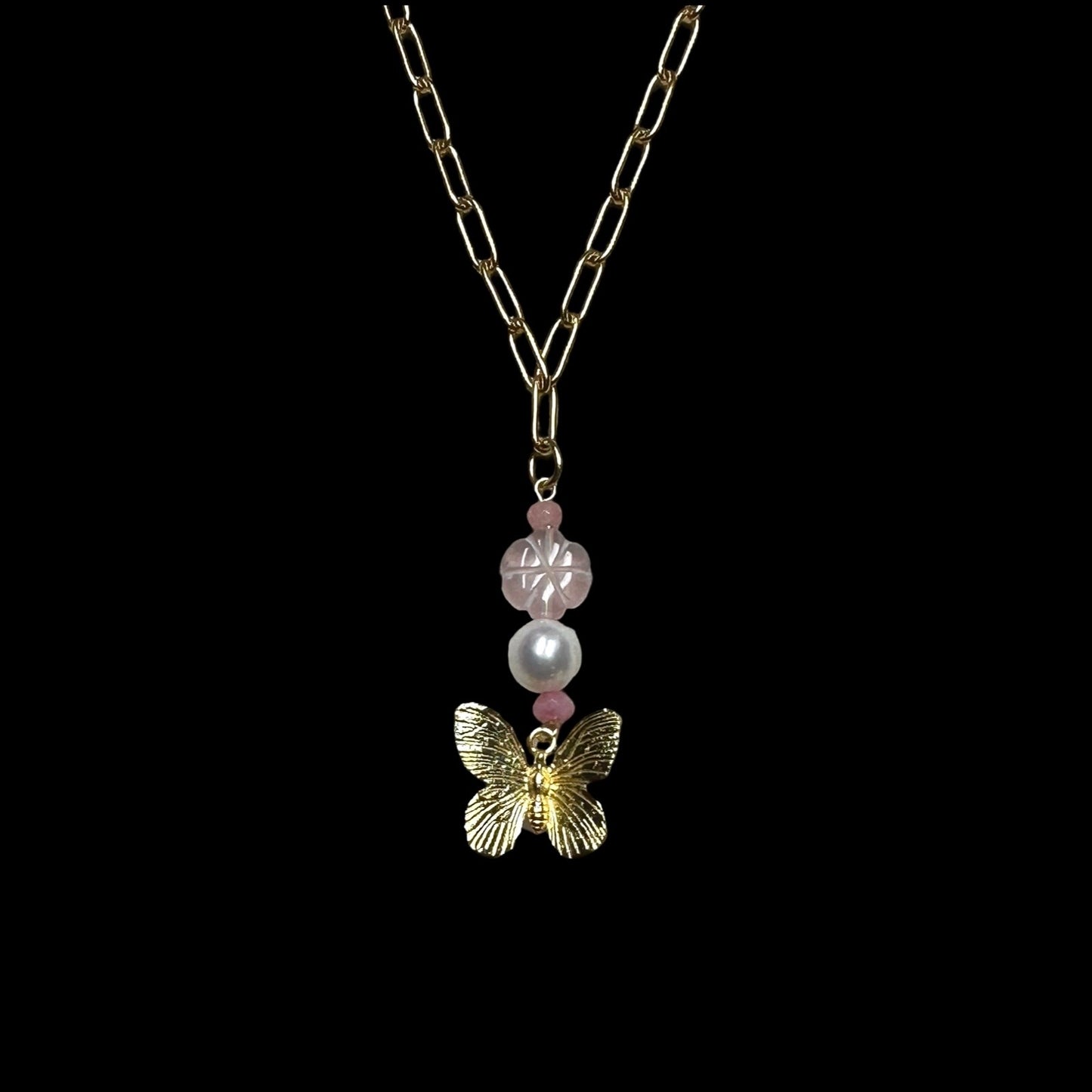 Butterfly Pearl Necklace