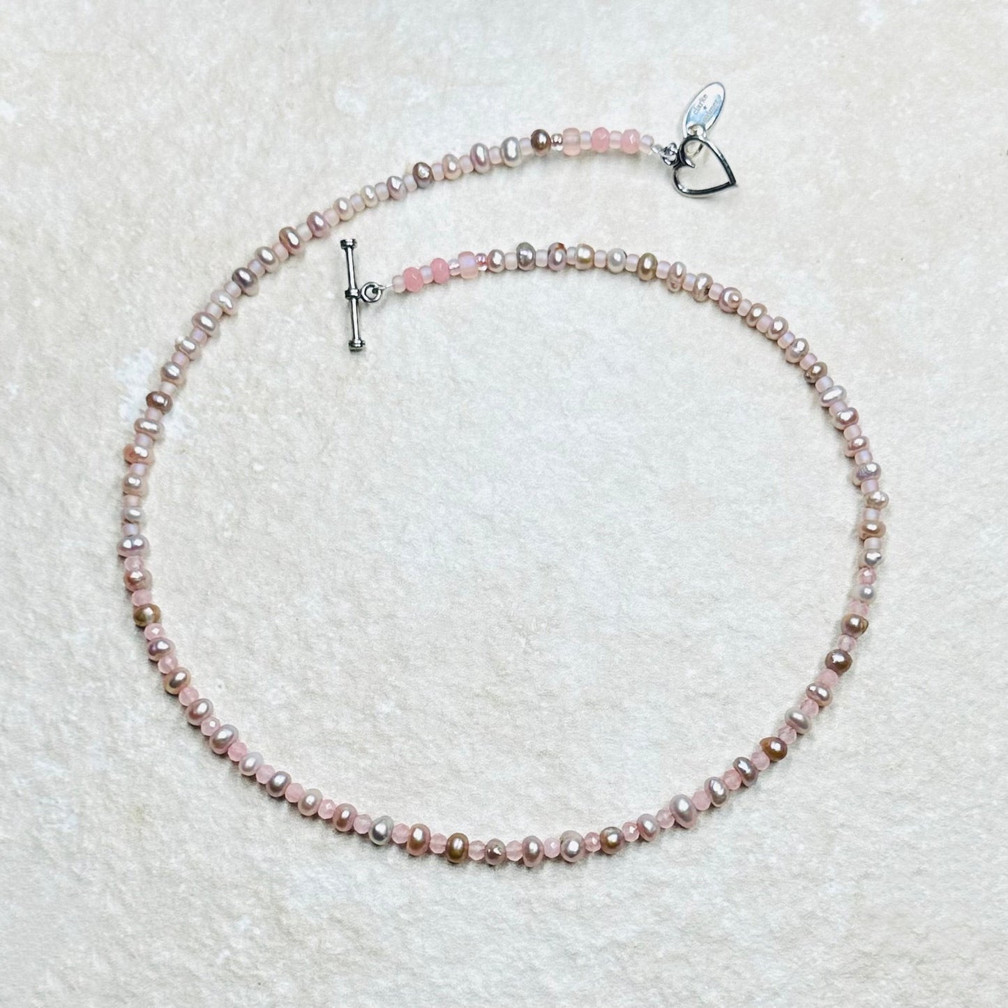 Rose Quartz and Pearl Necklace