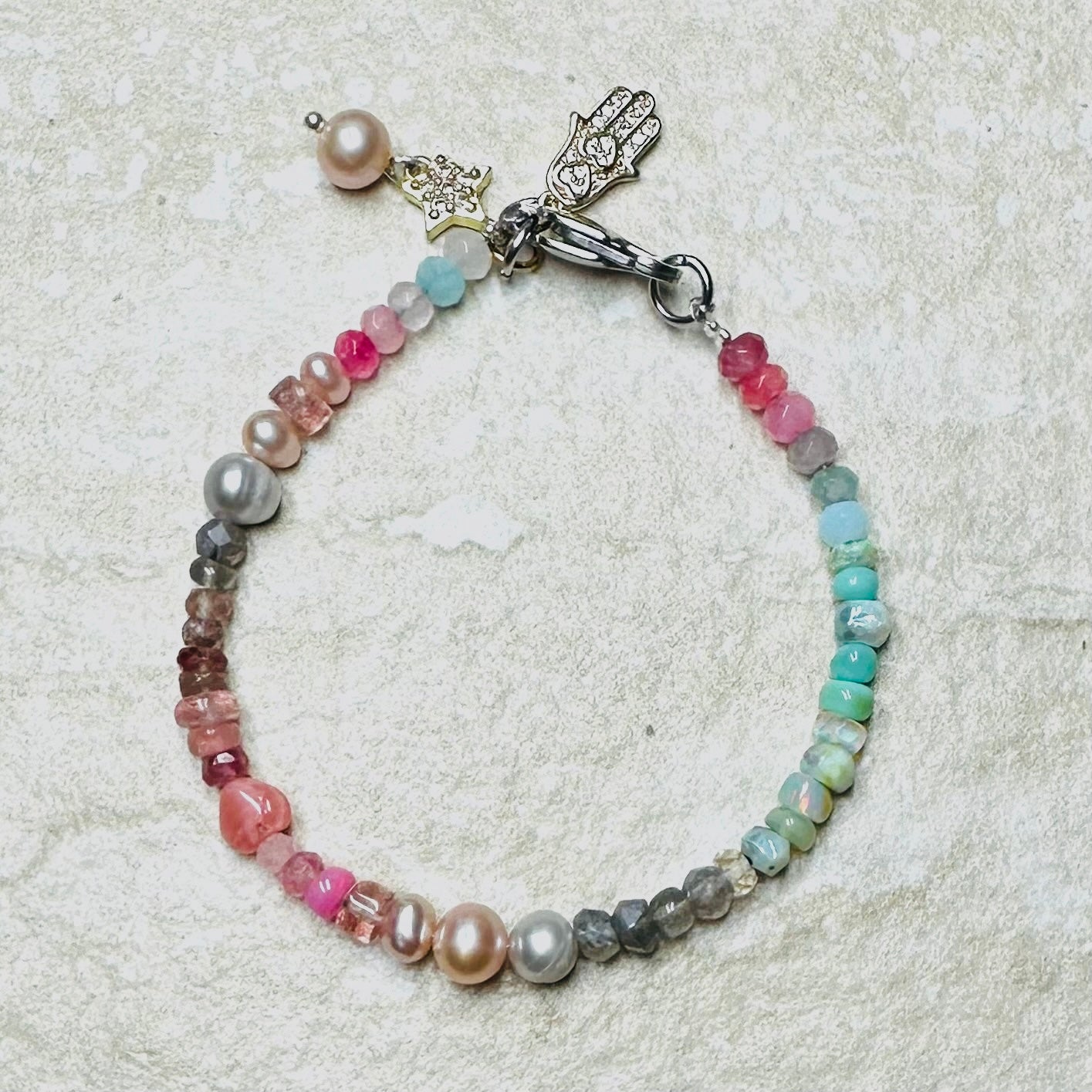 Heavenly Love Gemstone Charm Bracelet