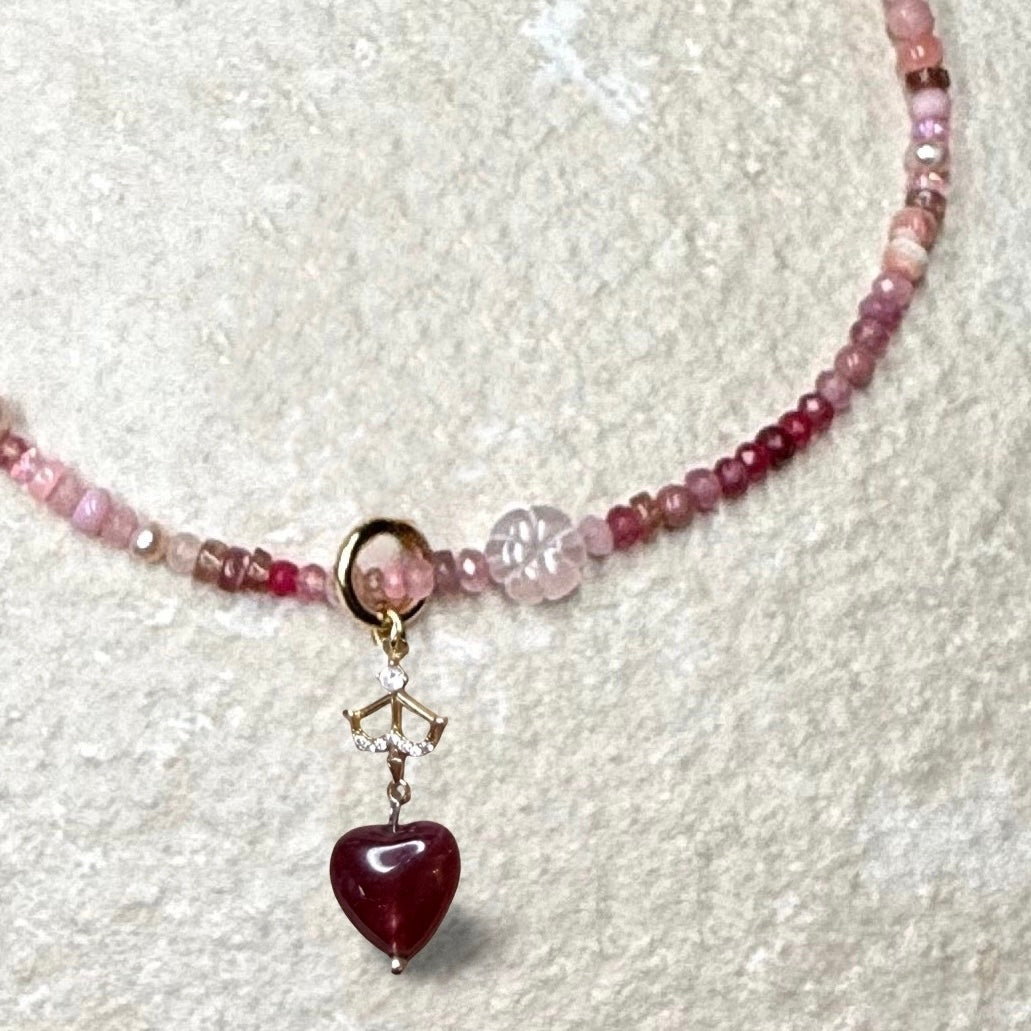 Naked Beach Necklace - Opal, Ruby, Pearl - Handmade - CLARKE PALMER