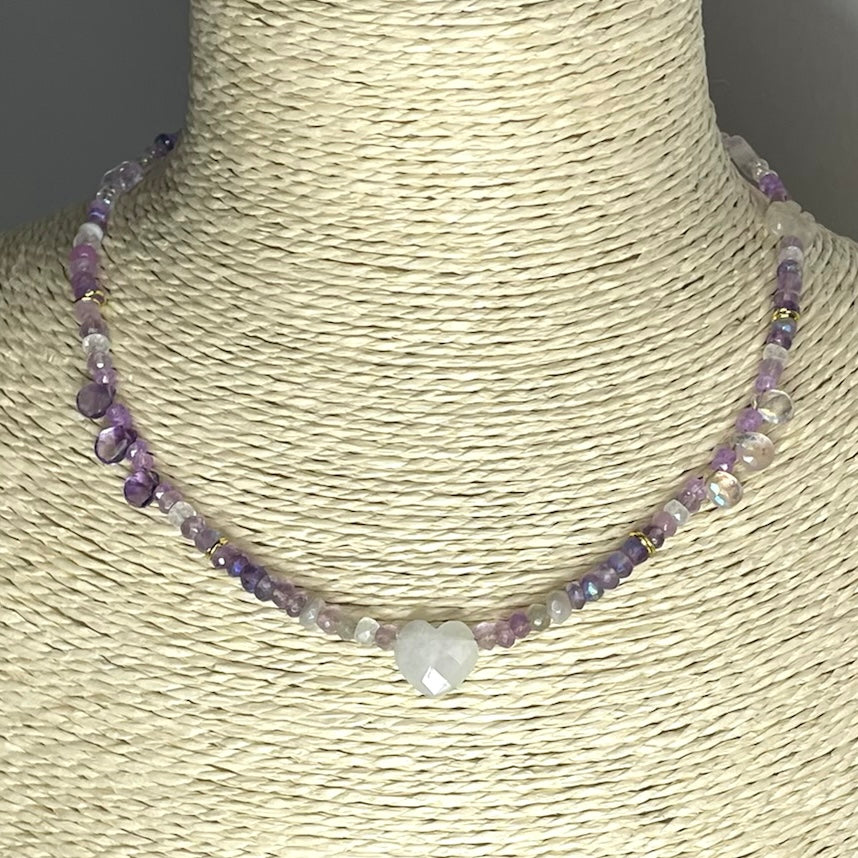 Holiday Magic iridescent Violet-White Necklace