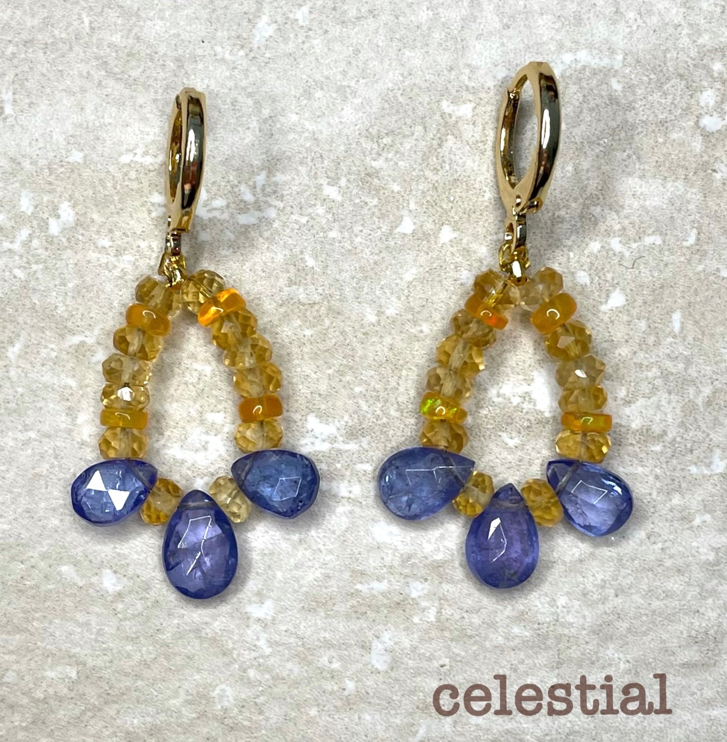 'Celestial' Citrine and Tanzanite Earrings