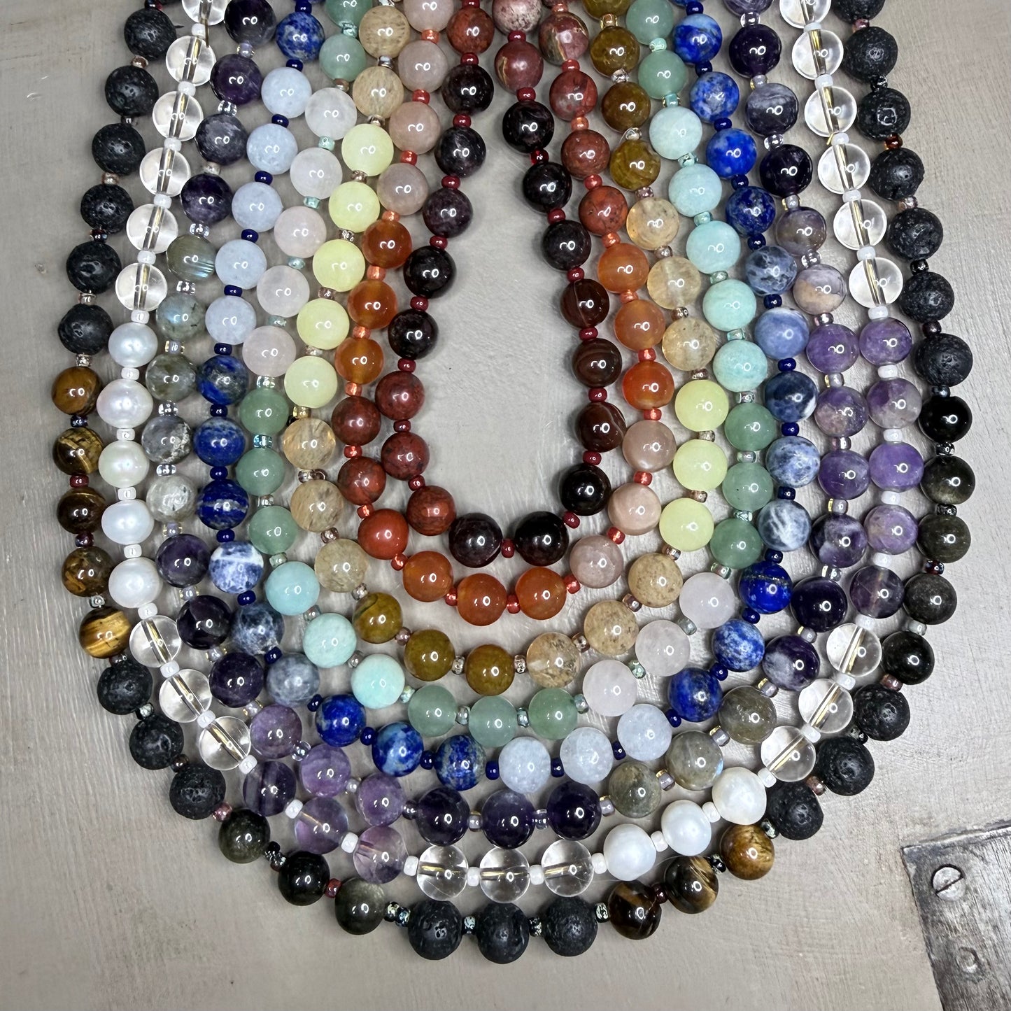 Chakra Energy Necklace | 8mm Natural Stones | Handmade London | Clarke Palmer
