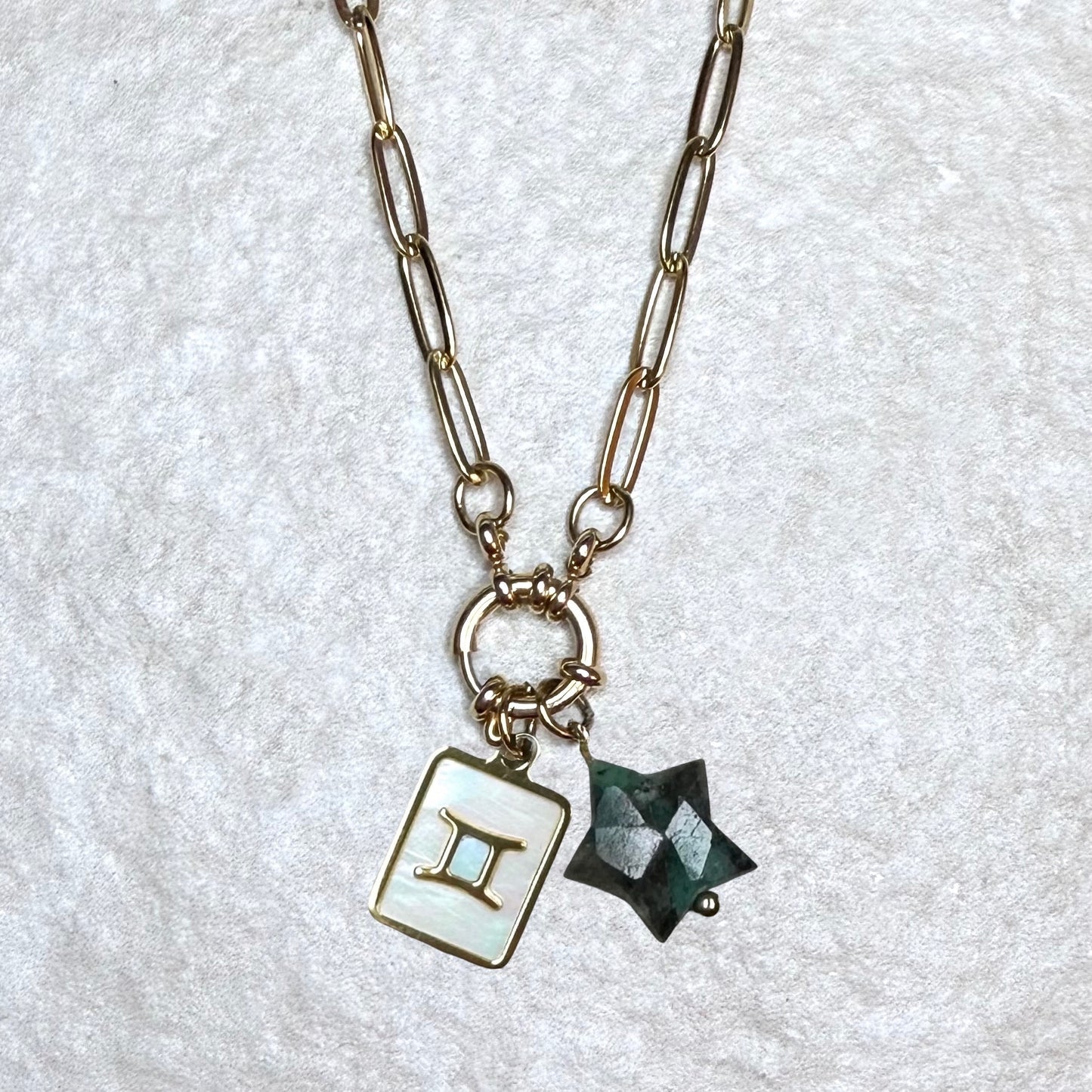 Star Sign & Birthstone Necklace | Gold Vermeil Gemstone | CLARKE PALMER