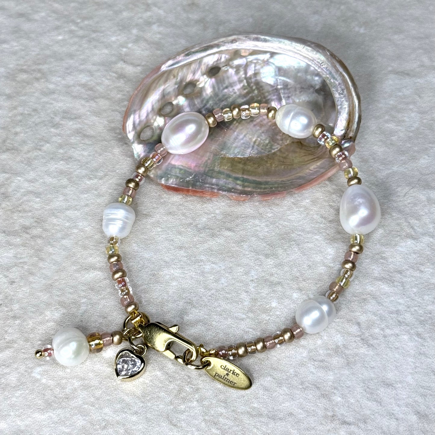 LUSTRE Bracelet - Freshwater Pearl,  Miyuki Bead - Handmade - CLARKE PALMER