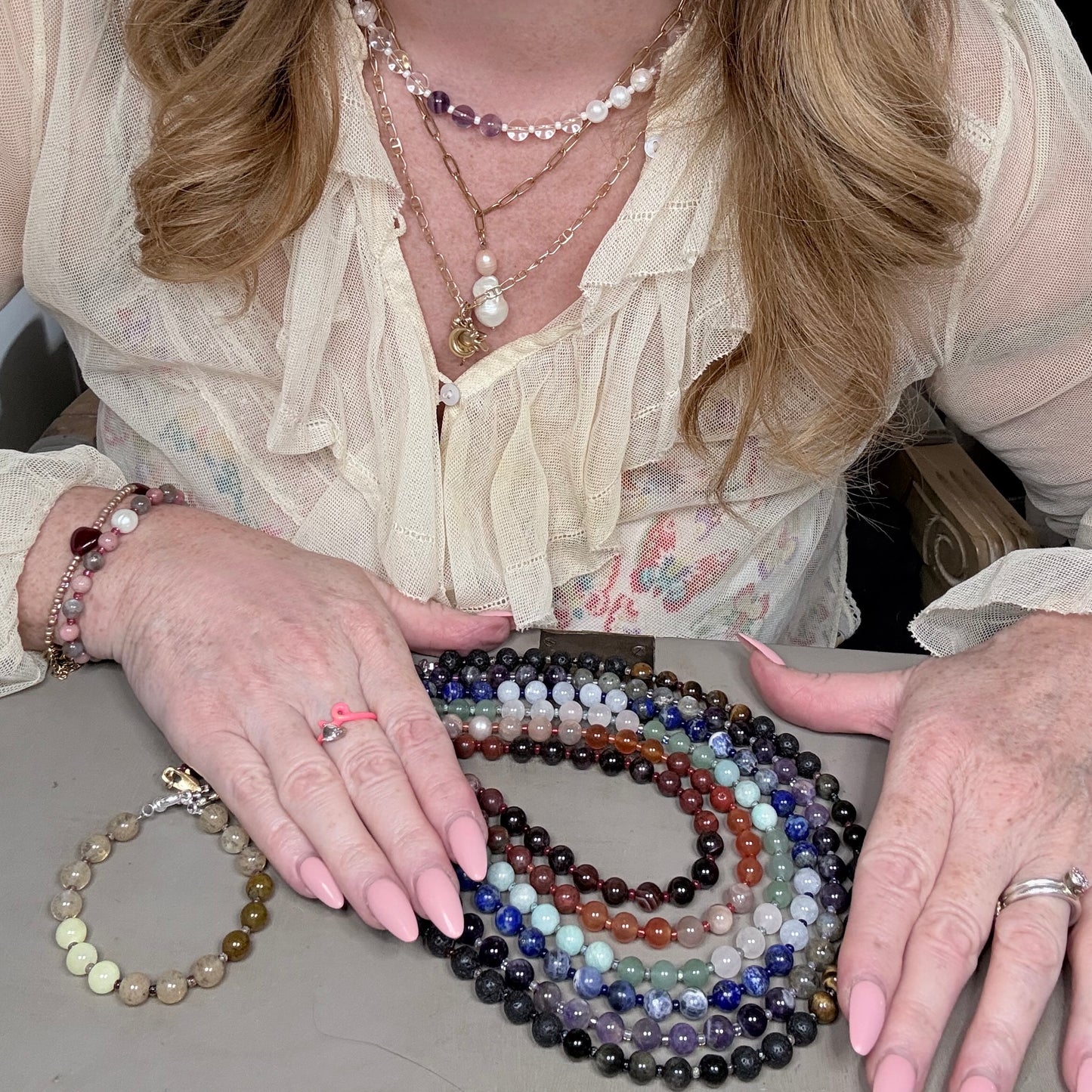 Chakra Energy Necklace | 8mm Natural Stones | Handmade London | Clarke Palmer