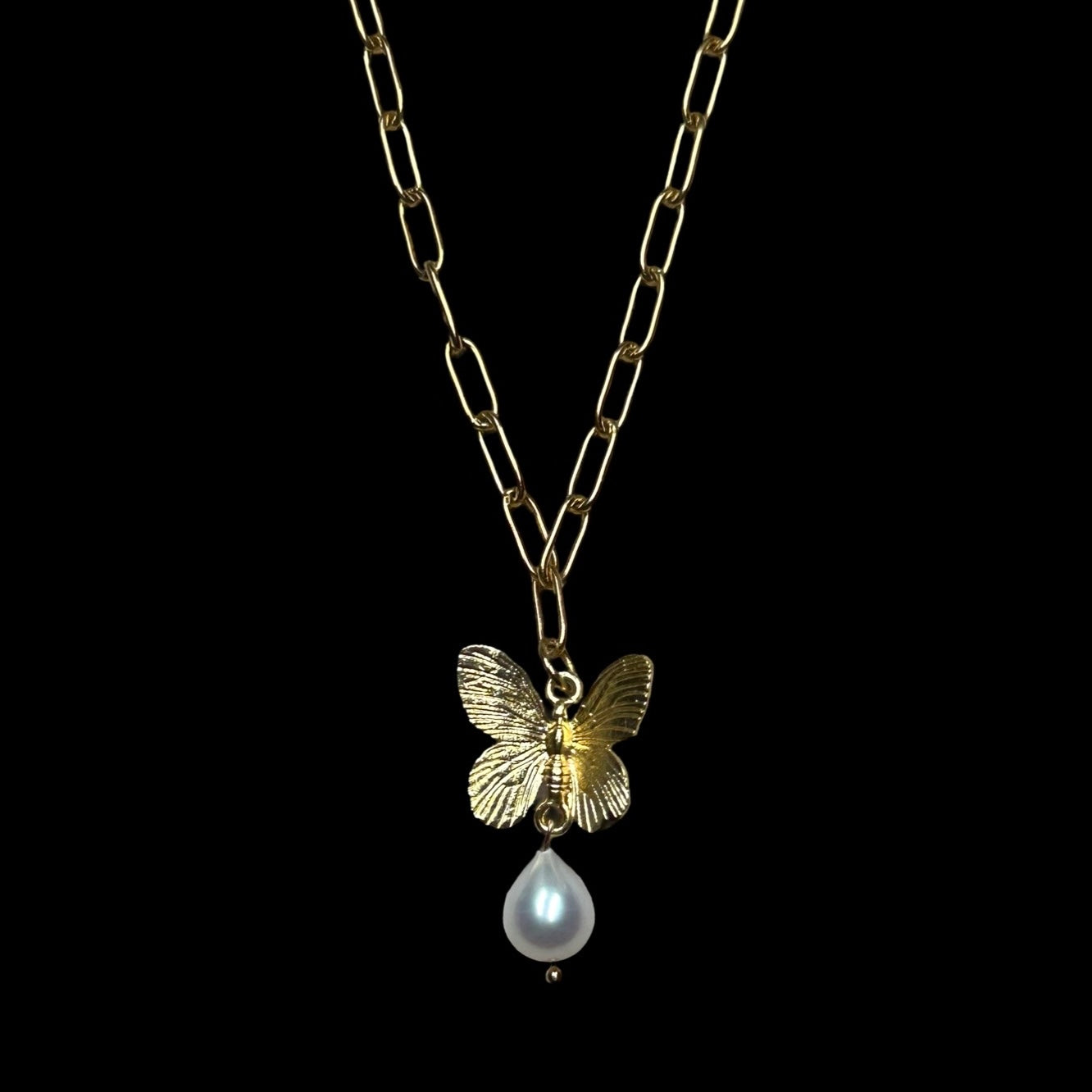 Butterfly Pearl Necklace