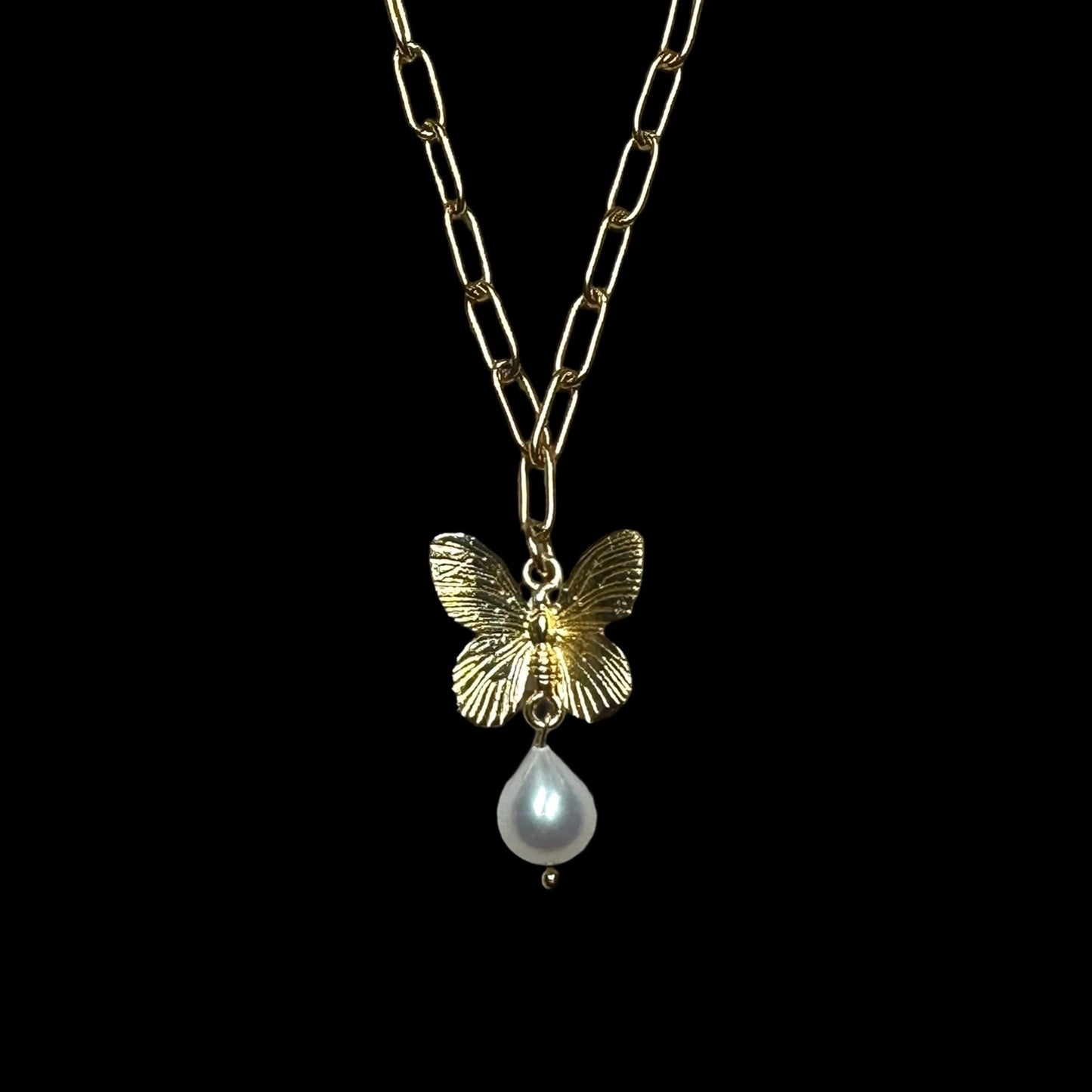 Butterfly Pearl Necklace