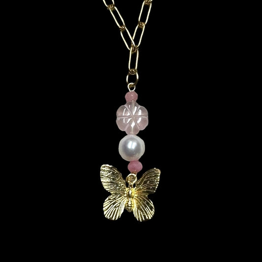 Butterfly Pearl Necklace