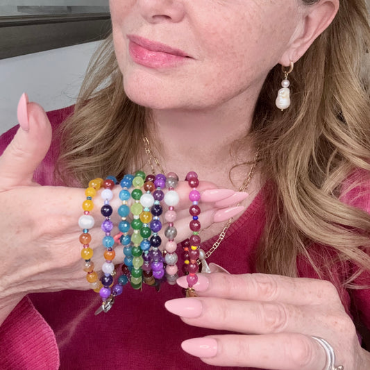 Candy Energy Strand Bracelet | Gemstone | Gold or Silver Vermeil | Clarke Palmer