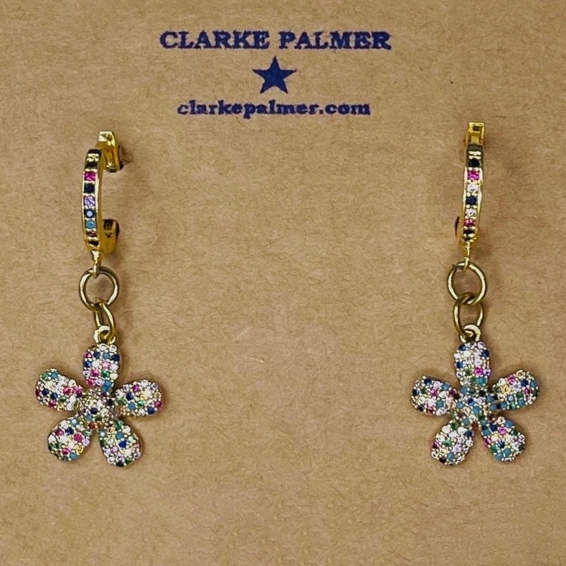 Rainbow Daisy CZ Earrings