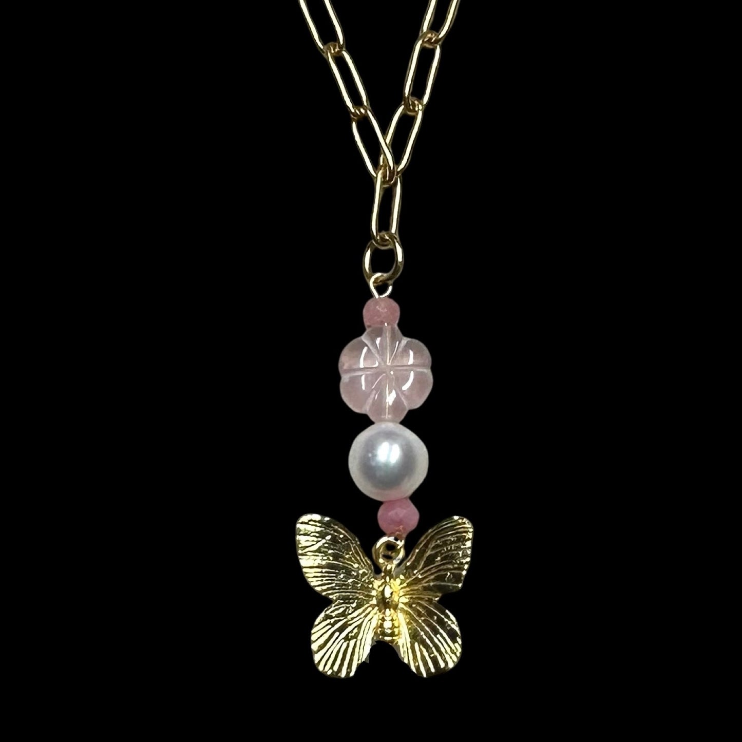 Butterfly Pearl Necklace