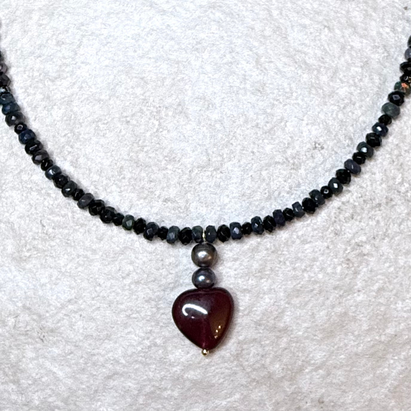 Dark Love Choker - Spinel, Opal, Pearl, Chalcedony - Handmade - CLARKE PALMER