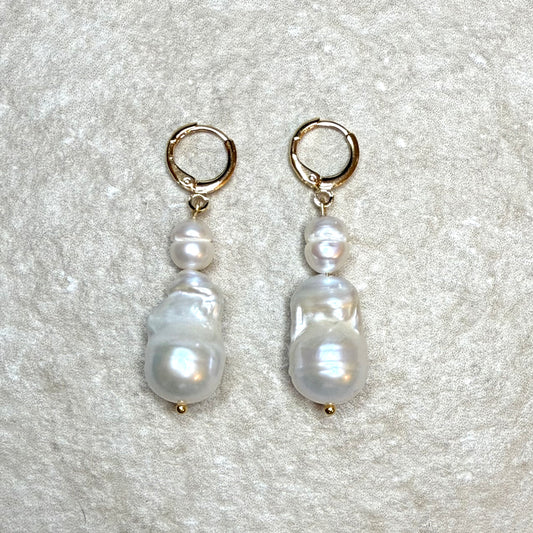 Lumière Baroque Pearl Earrings | 22kt Gold Vermeil | Sculptural Pearl Drops | Clarke Palmer