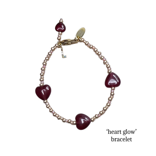 Chain of Hope ‘Wear Your Heart’ Heart Glow Bracelet | Chalcedony Heart Bracelet | Handmade Gemstone Jewellery | CLARKE PALMER