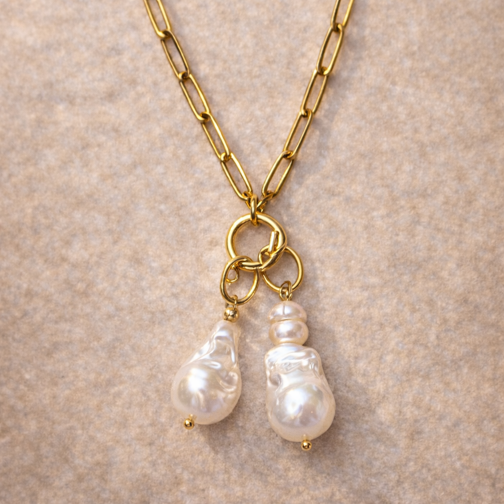 Lumière Baroque Pearl Pendant | Gold Vermeil | Modular Pearl Jewellery | Clarke Palmer