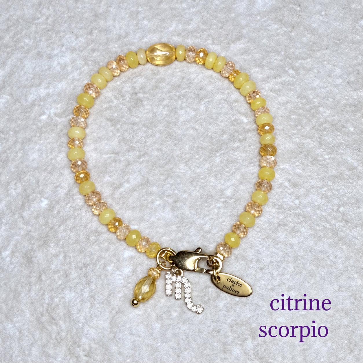 Star Sign & Birthstone Bracelet | Handmade Gemstone Bracelet | Gold Vermeil | Clarke Palmer