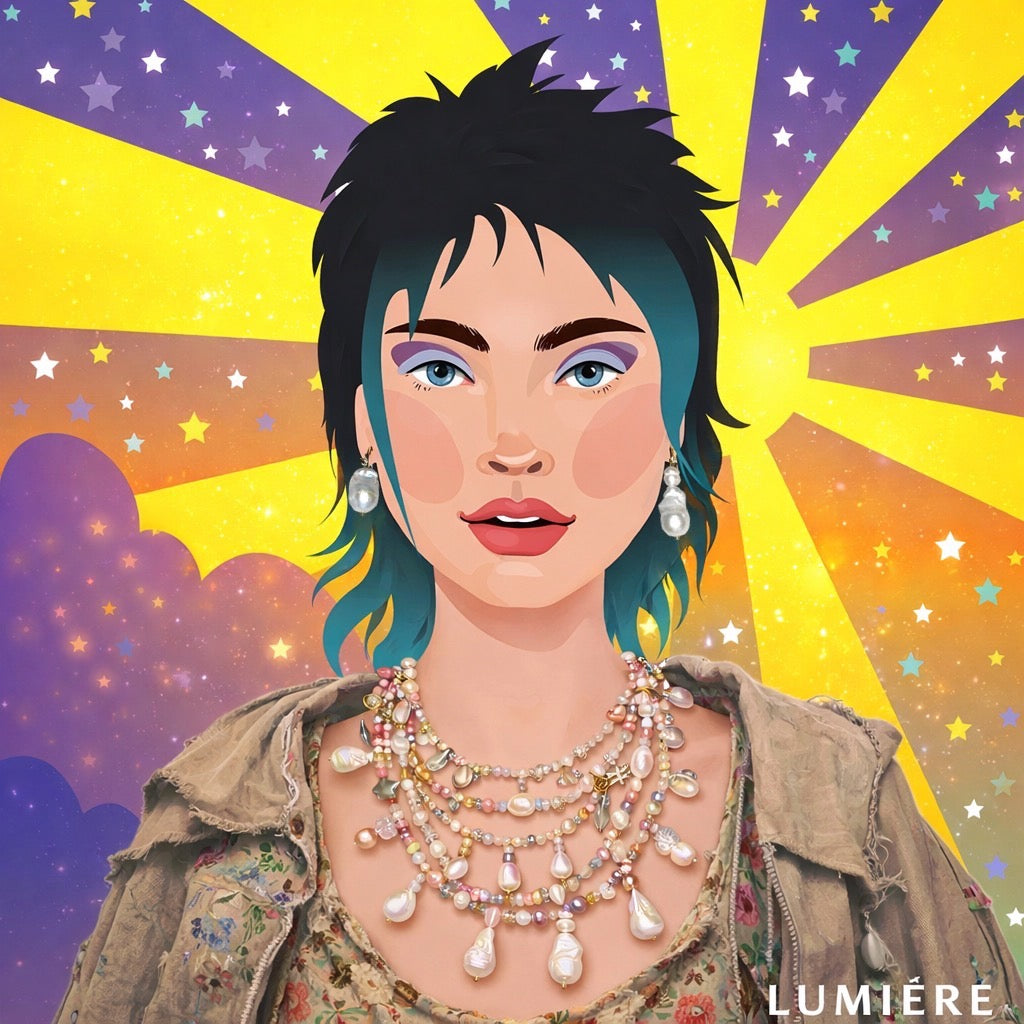 Lumière ‘Collected’ Everything Chandelier Necklace - Baroque Pearl| Gemstone | 22kt Gold Vermeil | Clarke Palmer