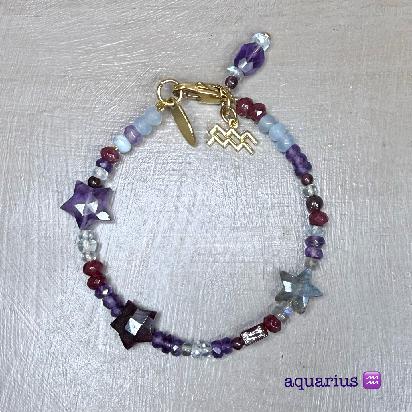 Star Sign Supercharged Bracelet - Gemstone, Gold Vermeil - CLARKE PALMER