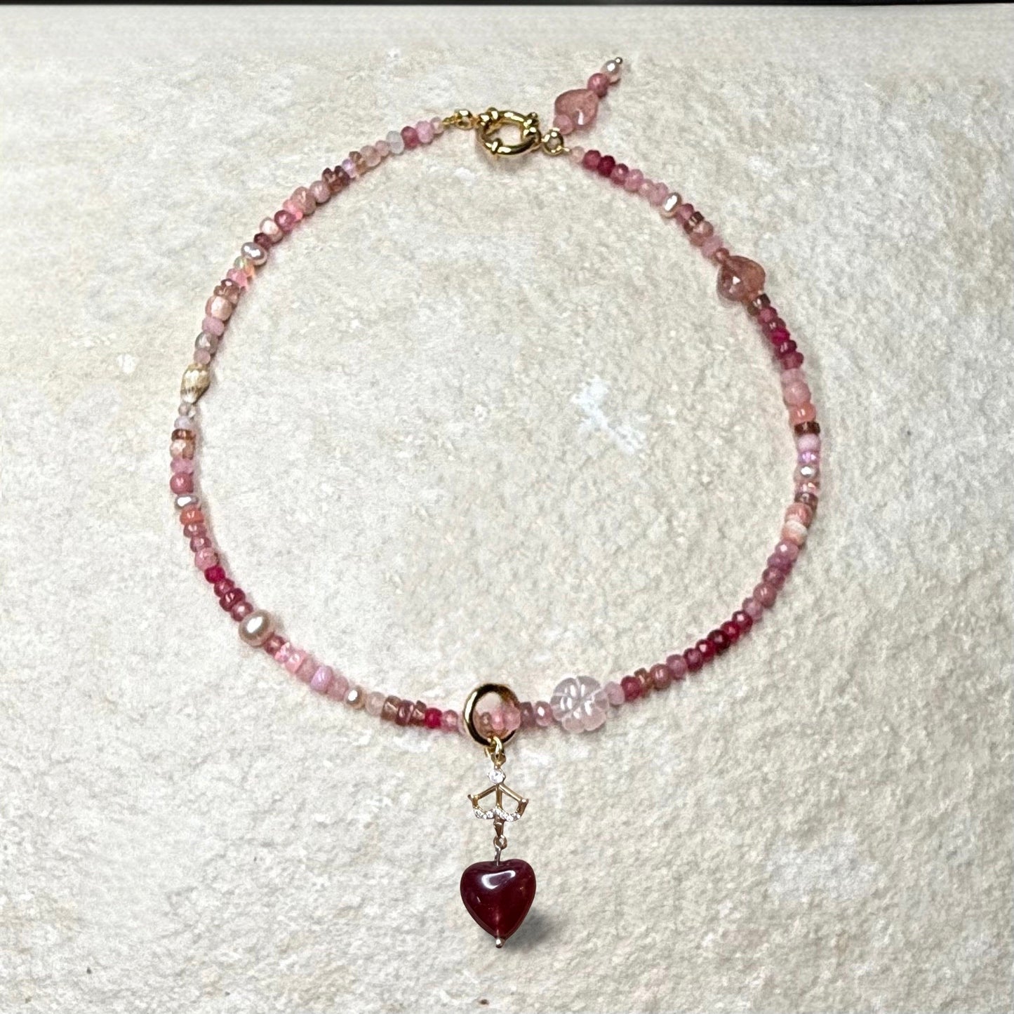 Naked Beach Necklace - Opal, Ruby, Pearl - Handmade - CLARKE PALMER