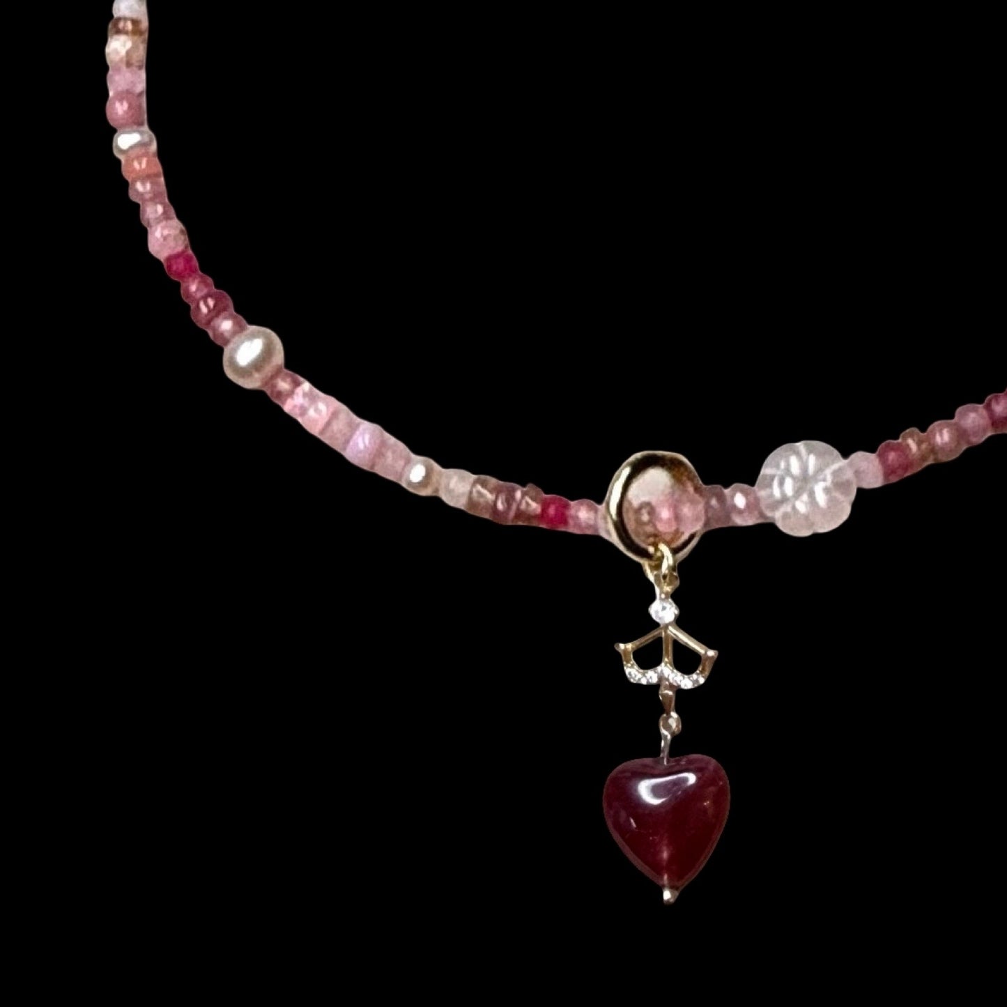 Naked Beach Necklace - Opal, Ruby, Pearl - Handmade - CLARKE PALMER