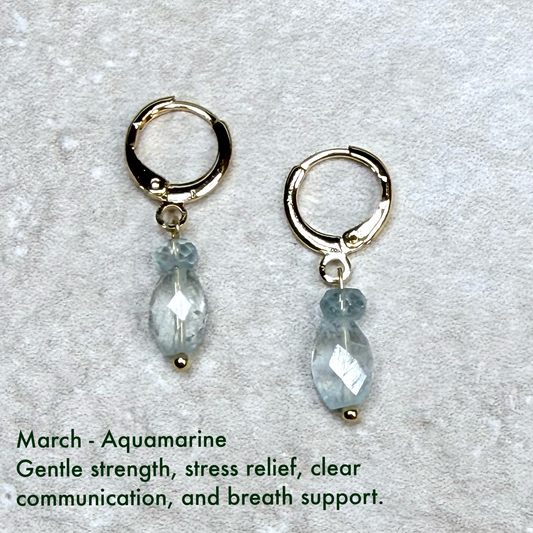 Birthstone drop earrings |Gemstone | CLARKE PALMER