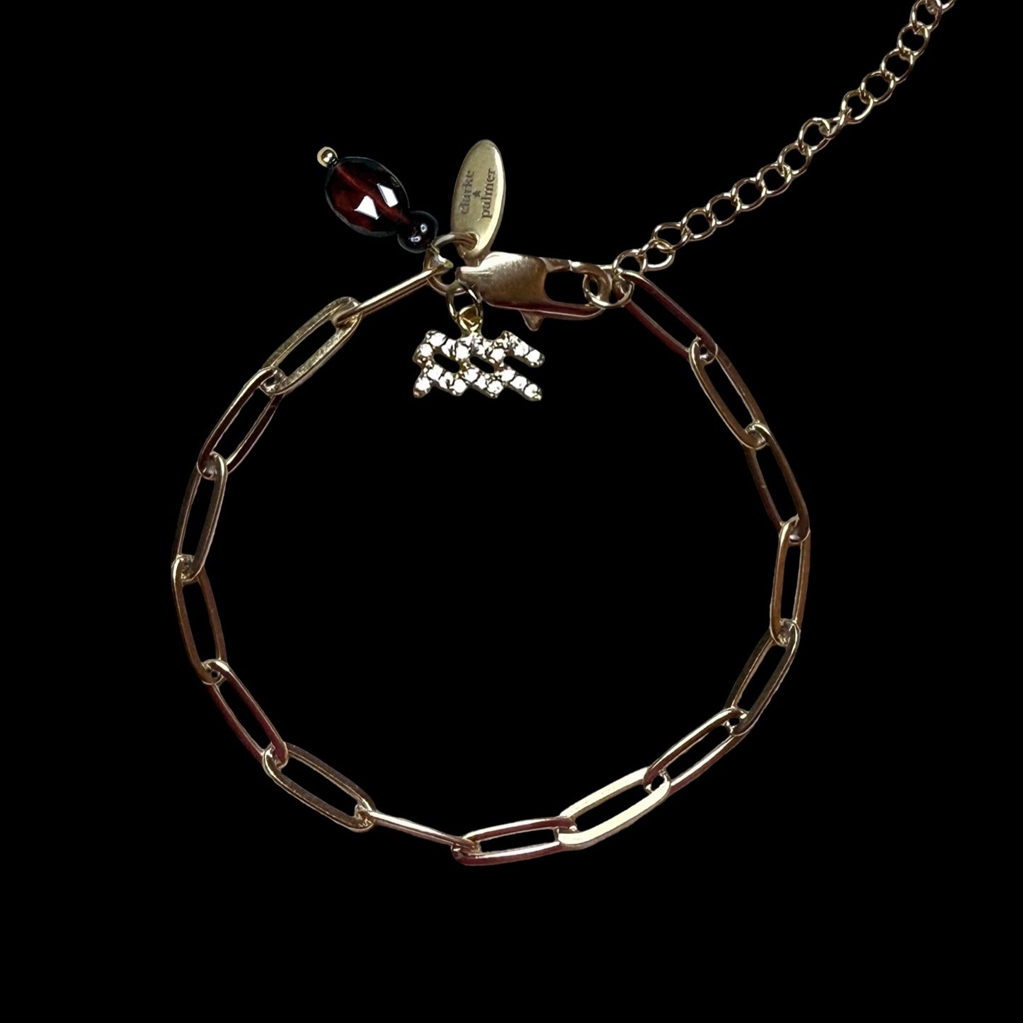 Star Sign & Birthstone Necklace (Gemstone Inlay Edition) | Bracelet Duo Gold Vermeil Gemstone | CLARKE PALMER