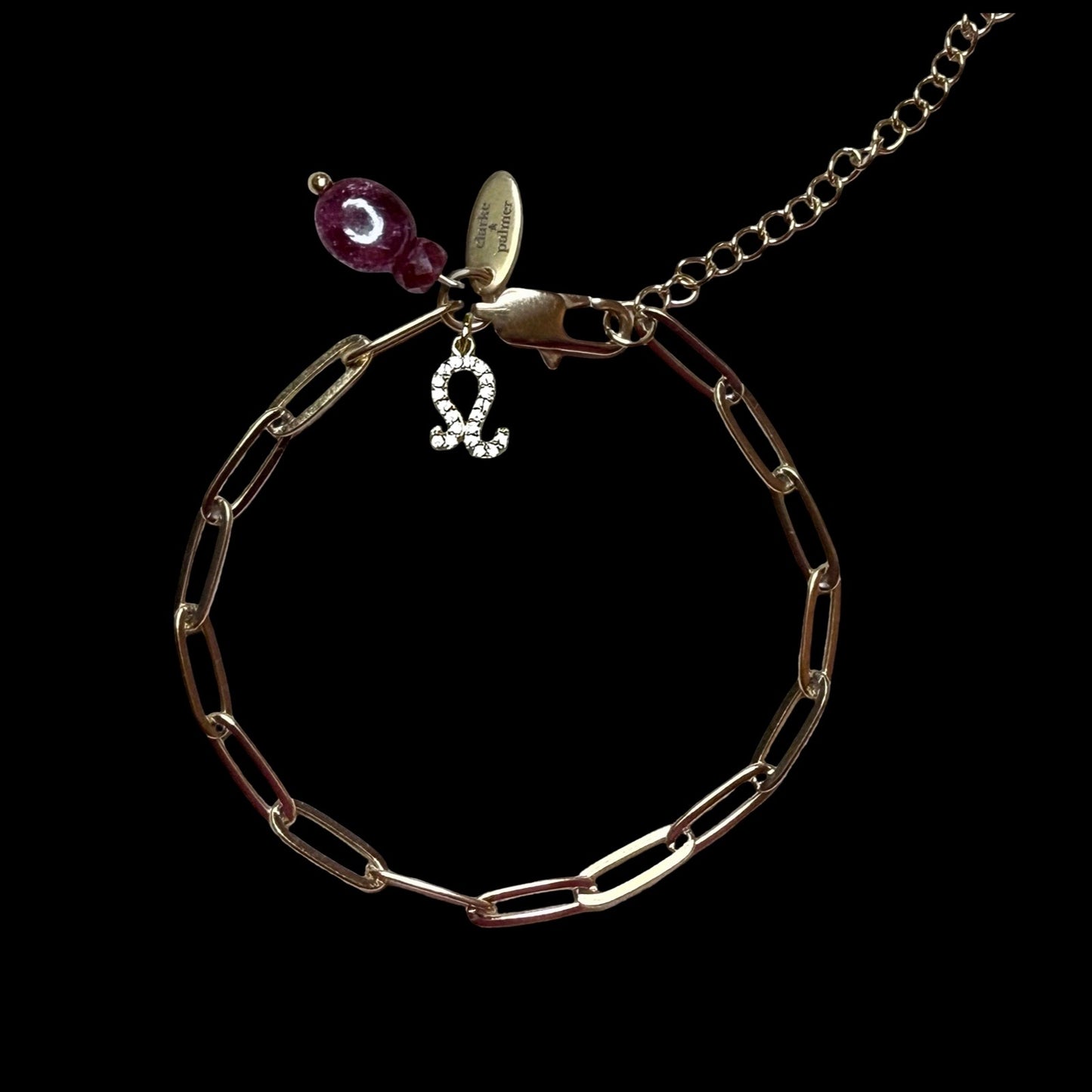 Star Sign & Birthstone Necklace (Gemstone Inlay Edition) | Bracelet Duo Gold Vermeil Gemstone | CLARKE PALMER