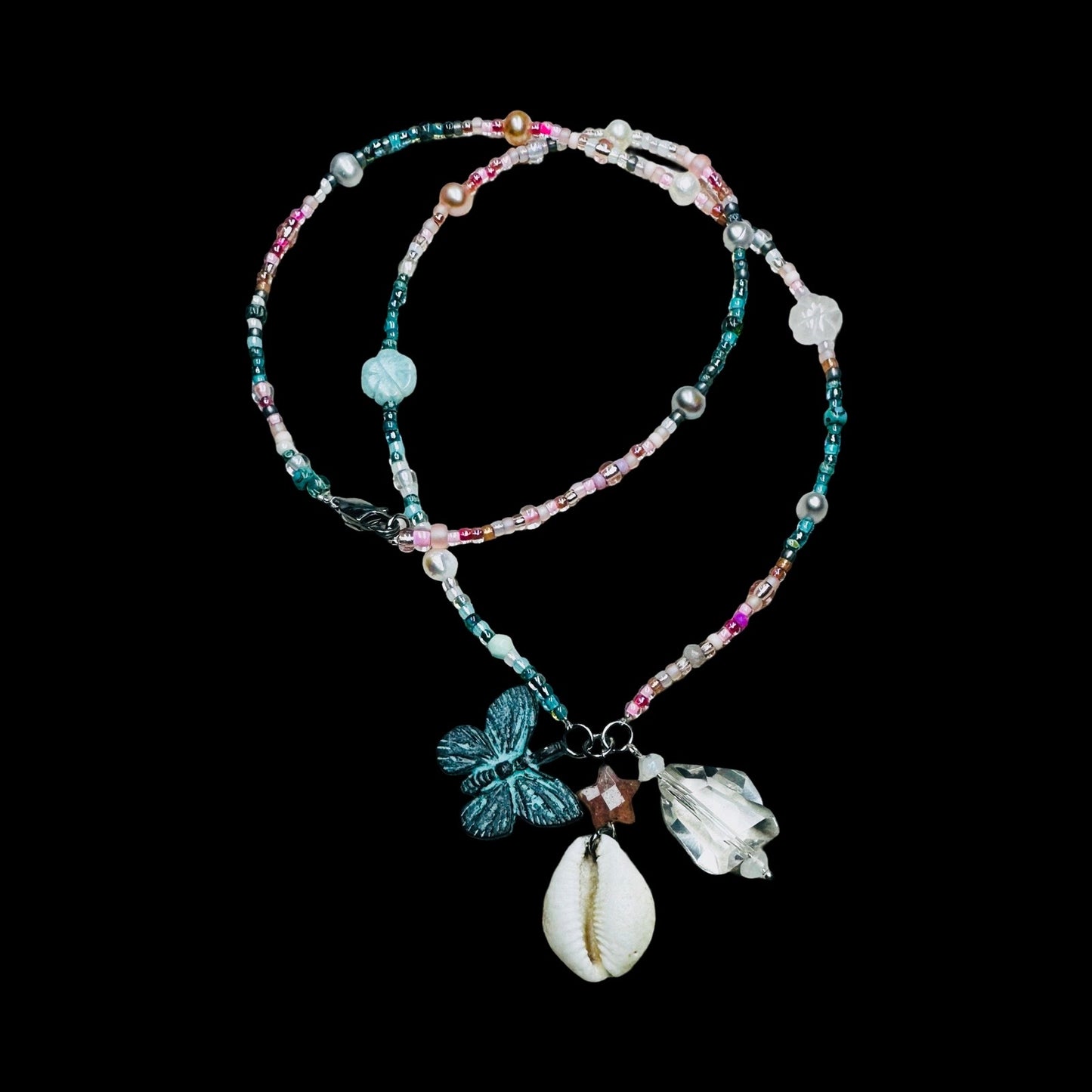 Heavenly Love Miyuki & Pearl Charm Necklace