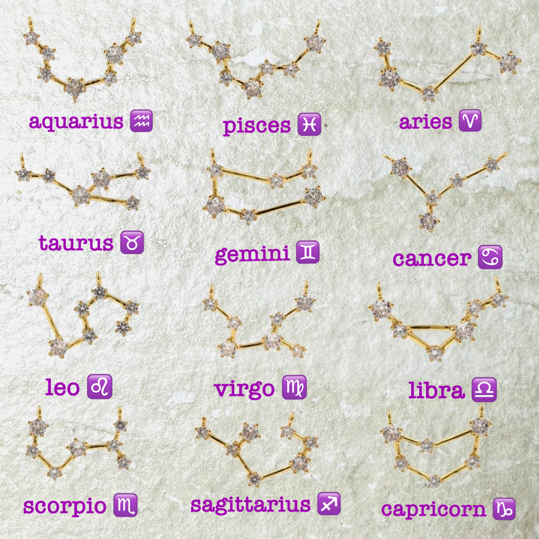 Constellation Horoscope Charm Earrings