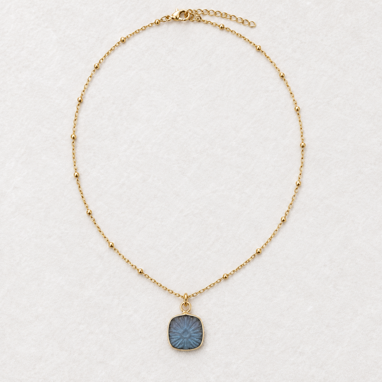 Fleur Étoilée - Carved Gemstone & Gold Vermeil Satellite Chain Necklace | Clarke Palmer