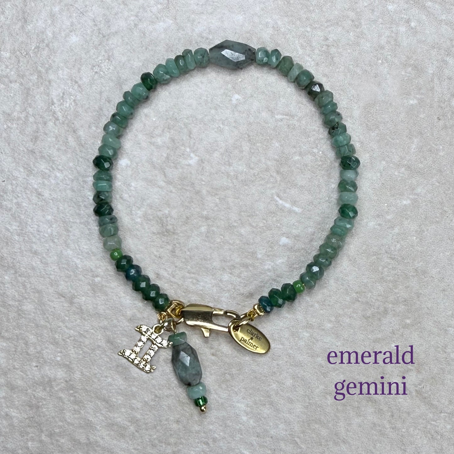 Star Sign & Birthstone Bracelet | Handmade Gemstone Bracelet | Gold Vermeil | Clarke Palmer