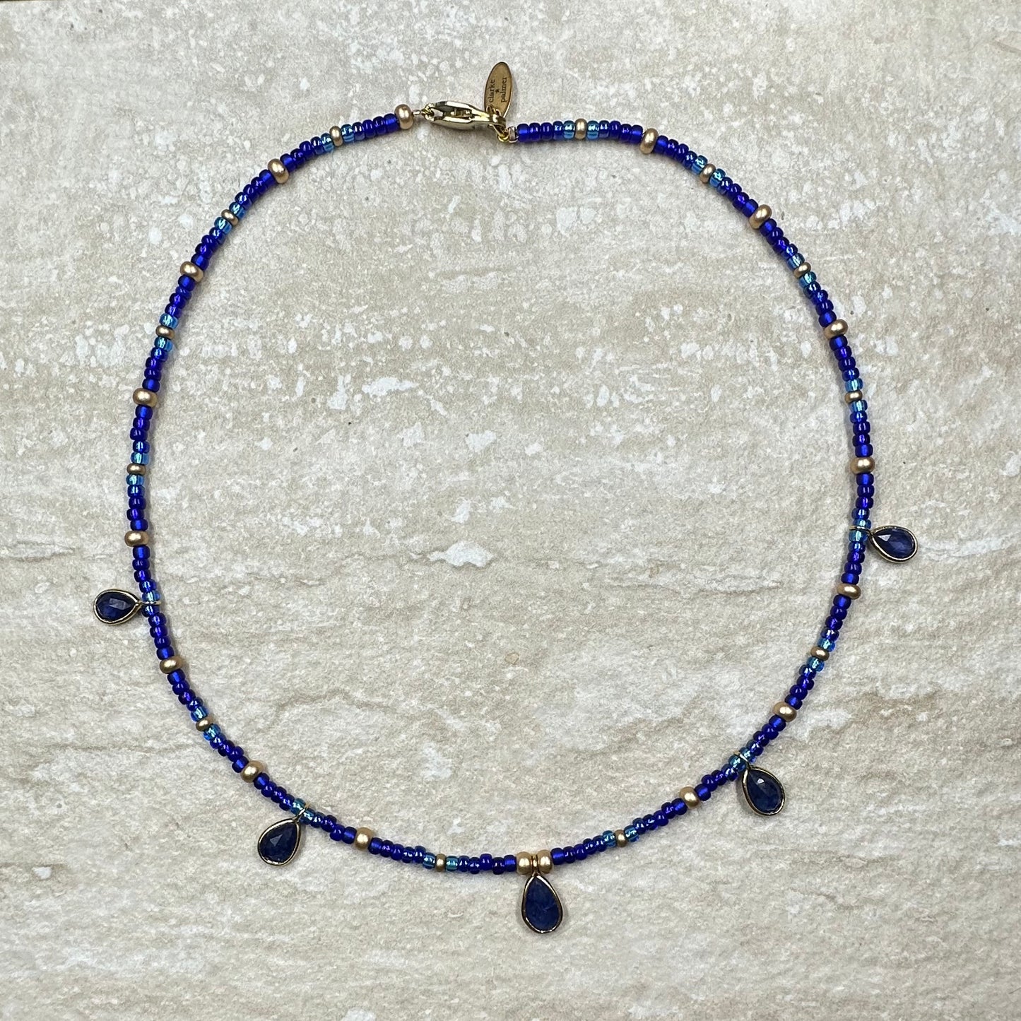 Sapphire Briolette Beaded Necklace