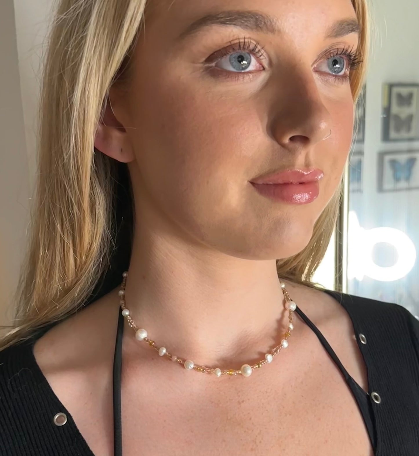 Rosy Glow Pearl Necklace