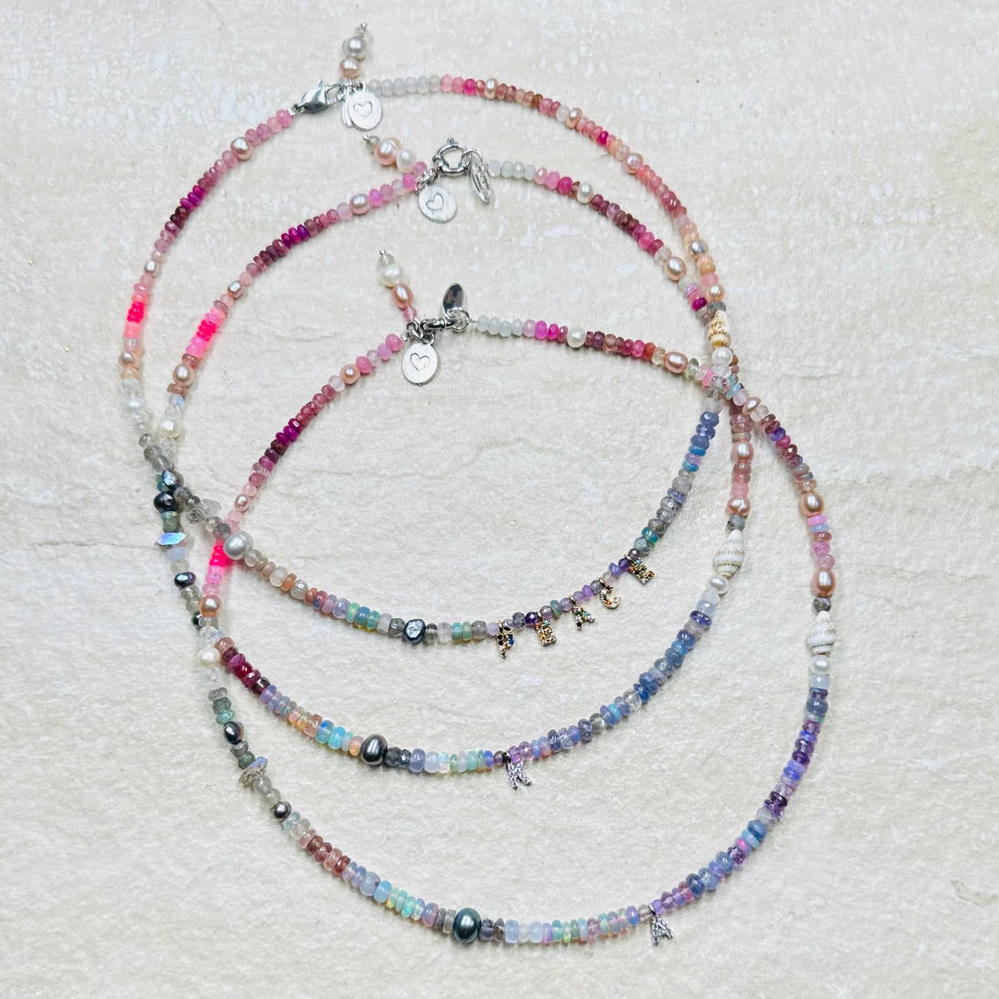 Rose-Violet Opal Star Gemstone Bespoke Necklace