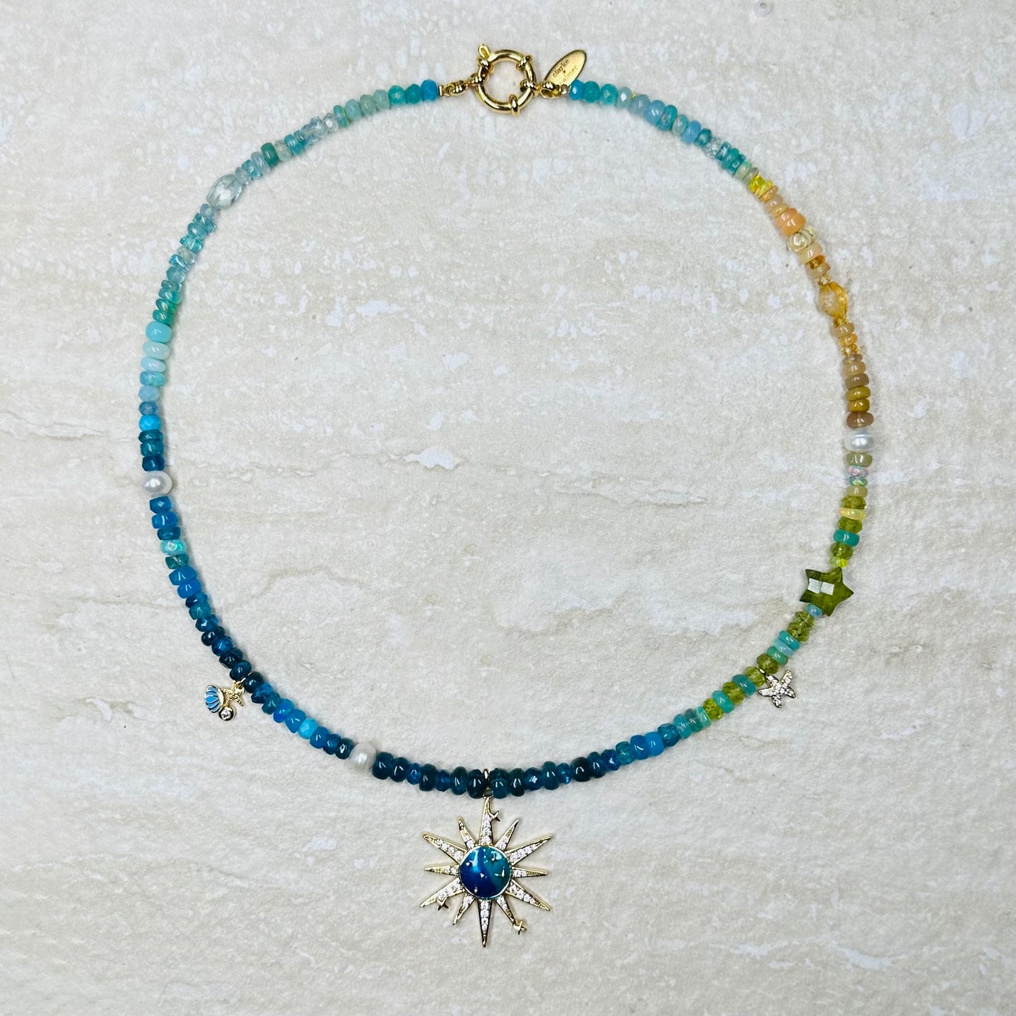 Dream Beach Opal Star Gemstone Bespoke Necklace