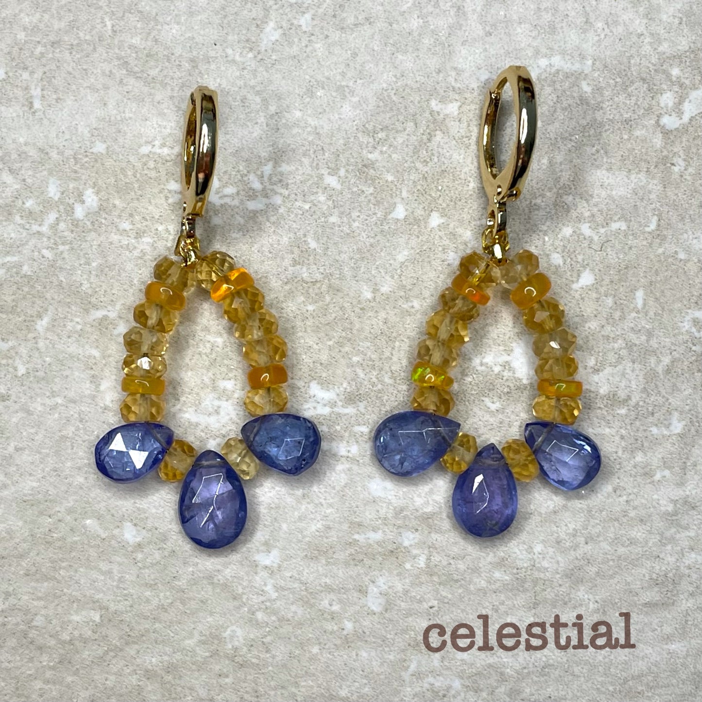 'Celestial' Citrine and Tanzanite Earrings